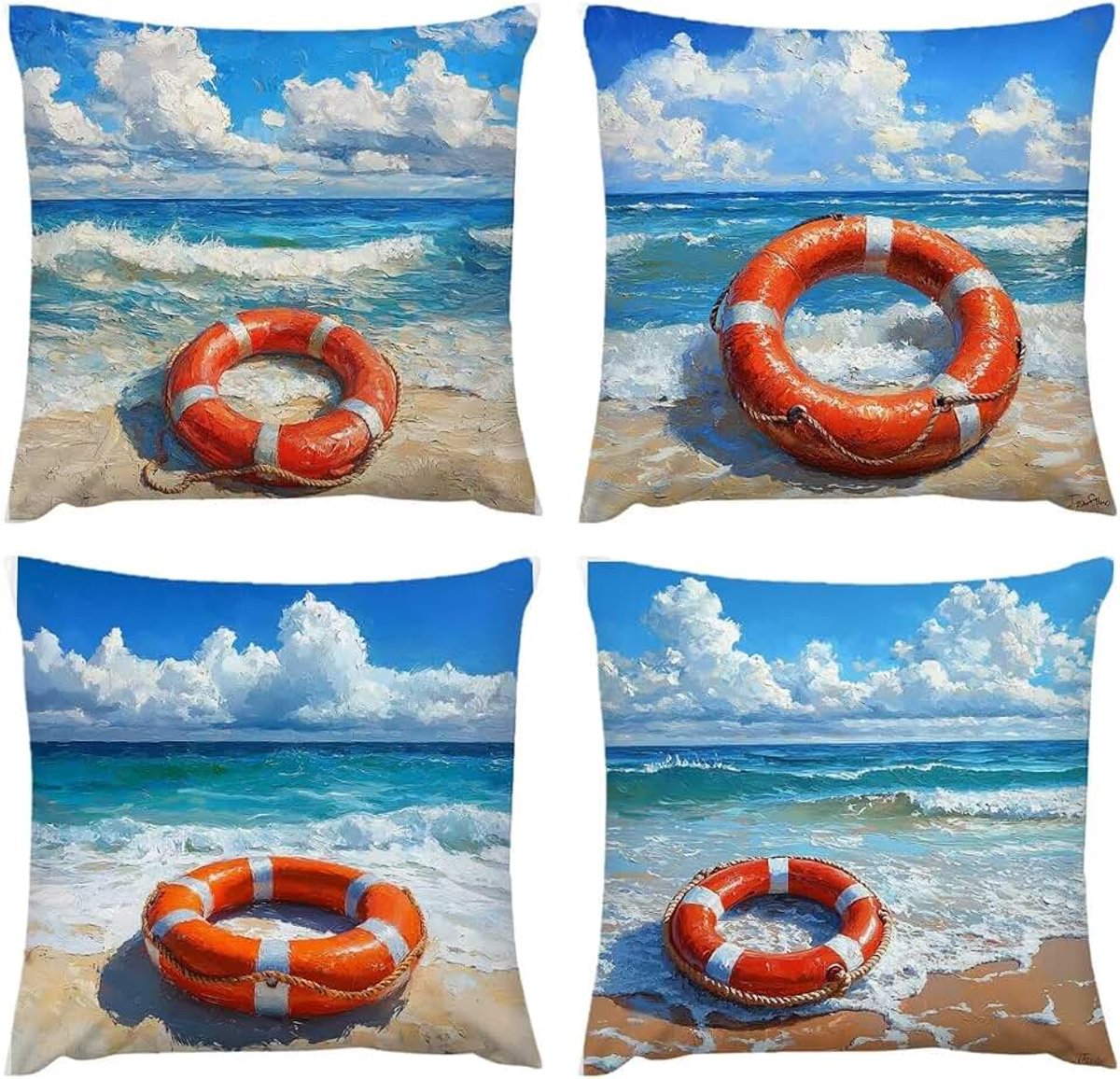 Zacht, 65 x 65 cm, 4-delige fluwelen kussenslopen tuinkussens hoes met zichtbare rits, ultrazacht, thuis, stijlvolle decoratie voor Kerstmis, verjaardag A-153
