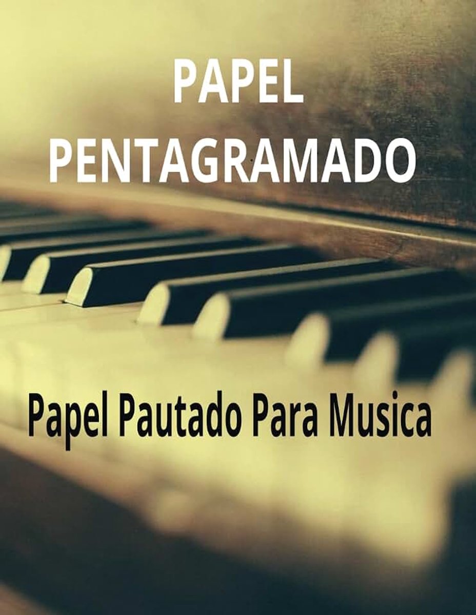 Papel Pentagramado: Papel pautado para música | five-line staff (pentagram) | pentagrama de cinco líneas | Cuaderno de música en blanco