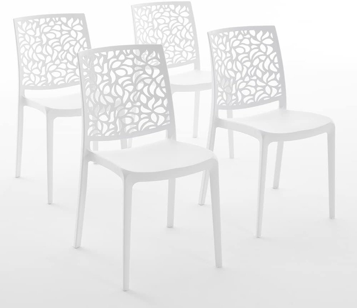 Stoelen van hars met glasvezel (4, wit)