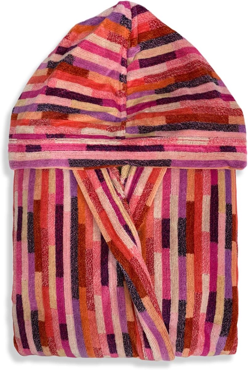 3592 Damesbadjas van chenille-badstof met capuchon