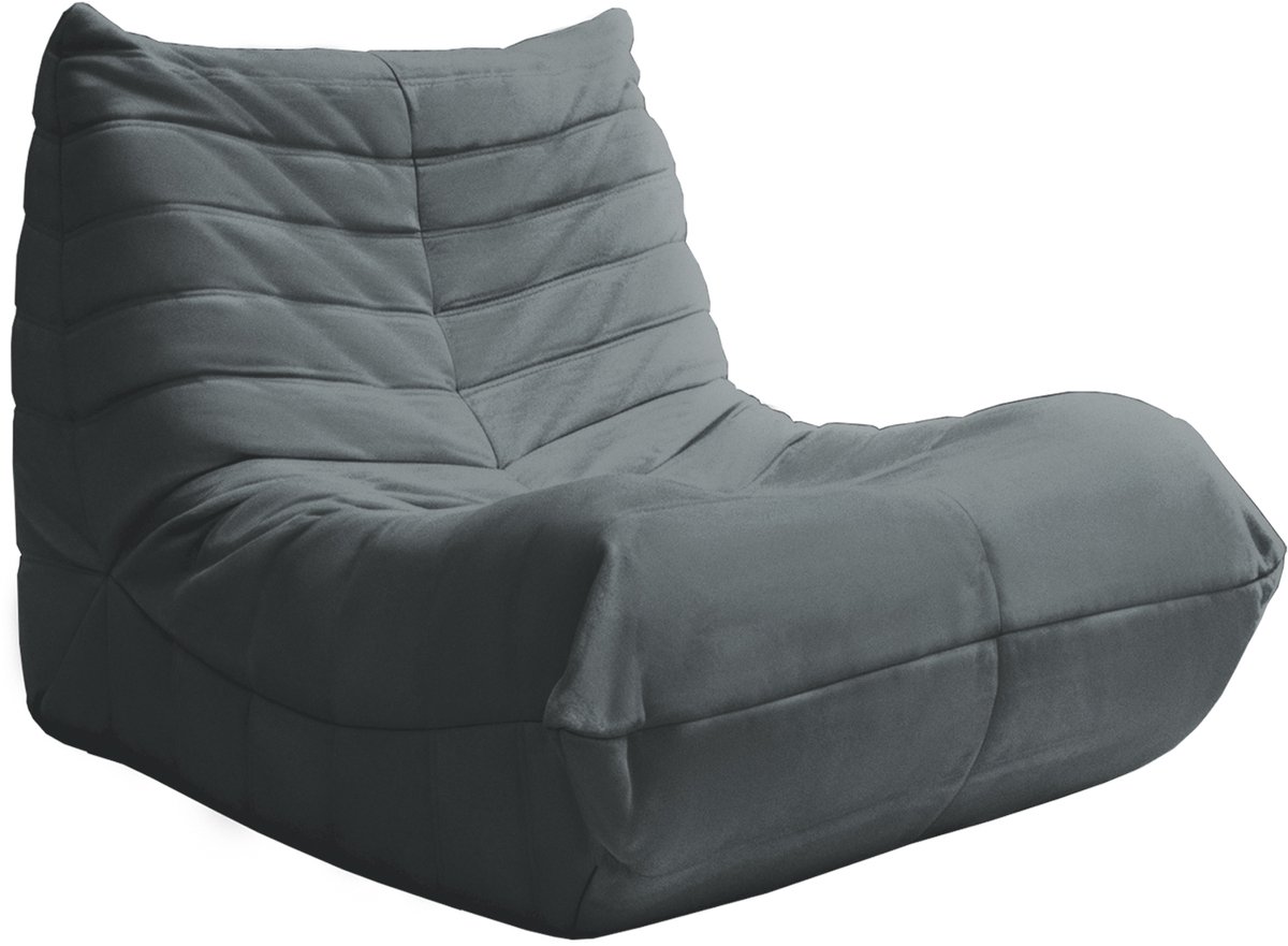 Ropilly Vloerstoel - Ergonomische Luie Stoel - Dikke Schuimvulling - Flanel - Woonkamer & Slaapkamer - Grijs