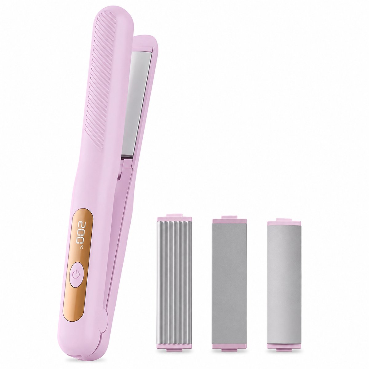 Krultang - Draadloze Krultang - 3 Temperatuurstanden - Snelle Opwarming en USB Oplaadbaar - 230g Ultra Lichtgewicht Krulstaaf - Mini Reis Krultang - Voor Onderweg en Reizen - Paars