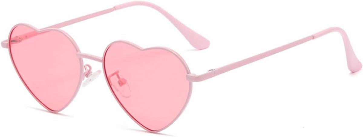 Hartvormige zonnebril voor dames, vintage metalen frame, leuke glazen voor feestjes en festivals