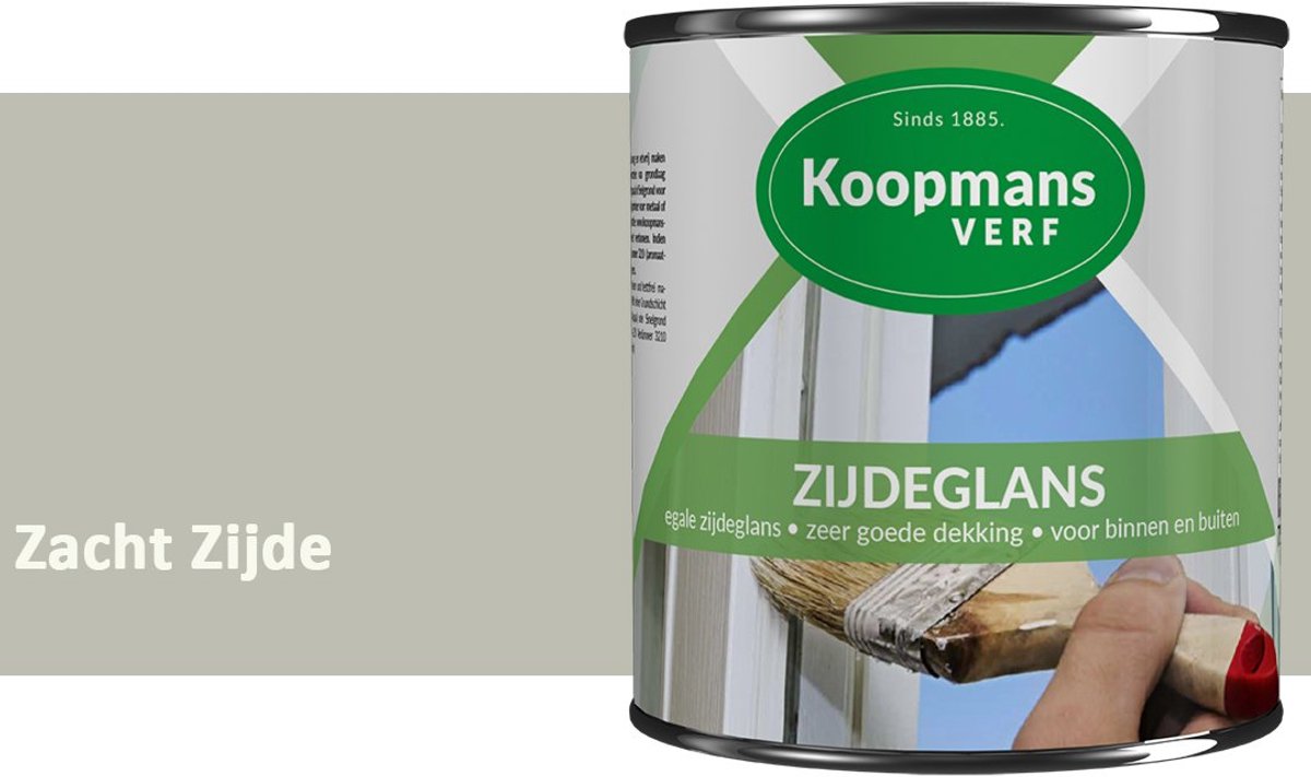 Koopmans Zijdeglans Lakverf – Binnen & Buiten – Kras- en Stootvast – Hoge Dekkracht – Voor Hout, Deuren en Kozijnen – Zacht Zijde – 750 ml