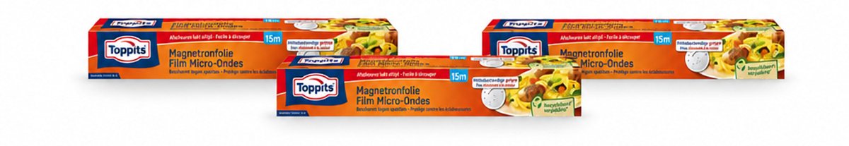3 x Toppits – Magnetronfolie – 15 m - Voordeelverpakking - 3 stuks