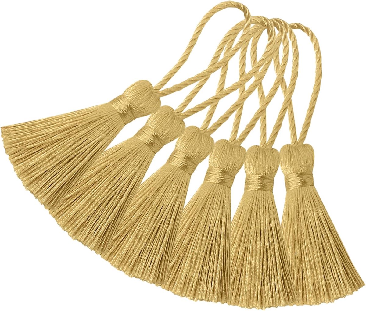 Bladwijzer kwastje doe-het-zelf ambacht: 20 stuks mini zijdeachtige Chinese knoop hanger met koordlus voor sieraden oorbellen, slinger, afstuderen, feest, sleutelhanger en kleine hangende