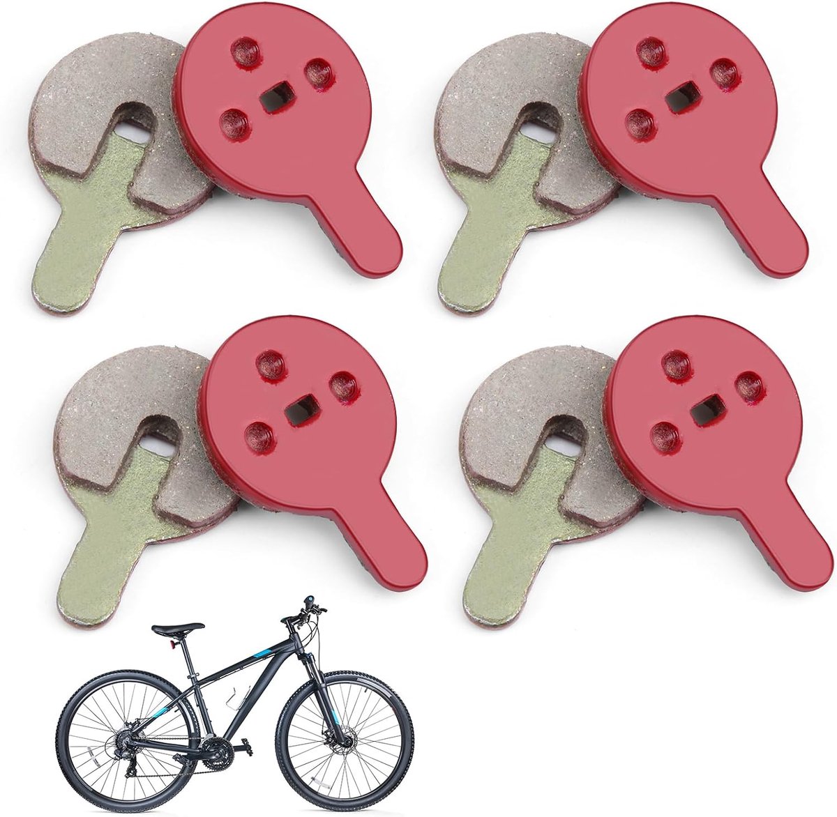 8 stuks fietsschijfremblokken, fietsremblokken voor BB5 M446 mechanische schijfrem, halfmetalen hars remblokken voor mountainbike en e-bike, verhoogde warmteafvoer, slijtvastheid
