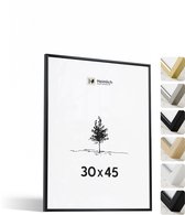 Heimlich Fotolijst 30x45 cm - Posterlijst Metaal Zwart - Wandhangend - Onbreekbaar Kunststof Glas