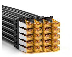 Iwillink 20 x 0,25 m patchkabel, CAT 7, LAN-kabel, kort (10 Gbps, S/FTP PIMF-afscherming, koper), compatibel met CAT7, CAT6a, CAT6 patchpaneel, DSL switch, router, modem, zwart