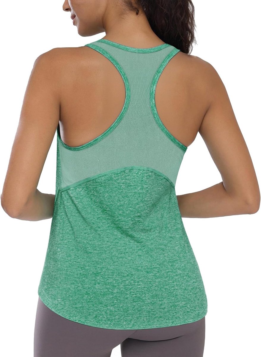 Sporttop voor dames, zonder mouwen, ronde hals, mouwloos, ademend en elastisch, voor training S-XXL