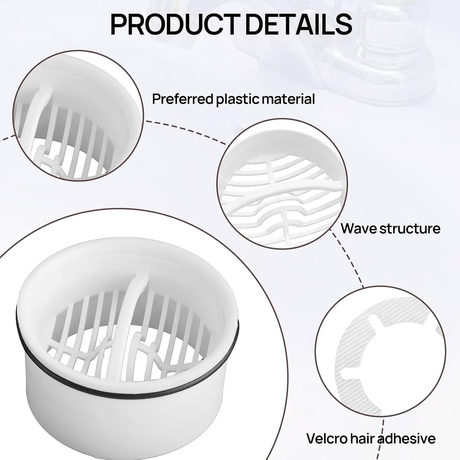 Douche afvoer haar catcher set - compatibel met 6960, 6961, 6962, 6963 - duurzaam plastic - voorkomt verstopping - Vemera
