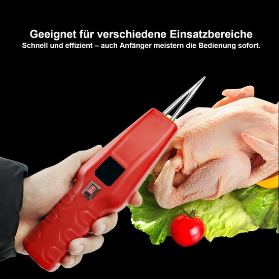 OKWISH Plukmachine - Pluimveeverwijderaar - Efficiënt & Makkelijk Schoonmaken - Voor Keuken & Boerderij - Voor Kip Eend En Gans - 270 X 60 Mm - Rood van OKWISH — afbeelding 3