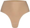Beige, naadloze string met hoge taille.