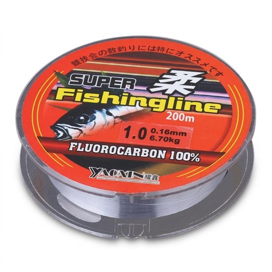 Visdraad Vislijn Extra Sterk Nylon Draad 200m 0,16mm - Fluorocarbon Nylondraad voor Zoetwater en Zoutwater Vissen, 6,7 kg Trekkracht