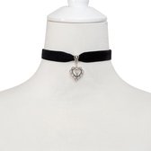 WiseGoods Velvet Choker Ketting met Hart Hanger - Gothic Sieraden Dames - Collier Zwart - Lint Ketting Cadeau