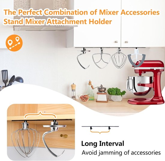Bevestigingssteunen voor mixer - Set van 4 - Wit - Compatibel met Kitchen Aid mixaccessoires - Thijox — afbeelding 4
