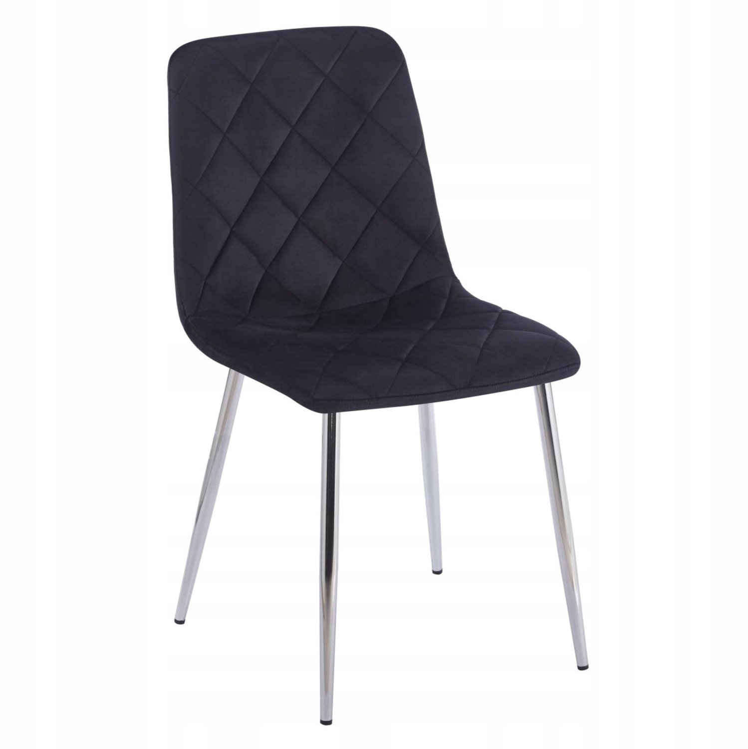 Furnitex K6-FX (S) Riviera 100 - Eetkamerstoel - Zwarte fluwelen bekleding - Metalen poten
