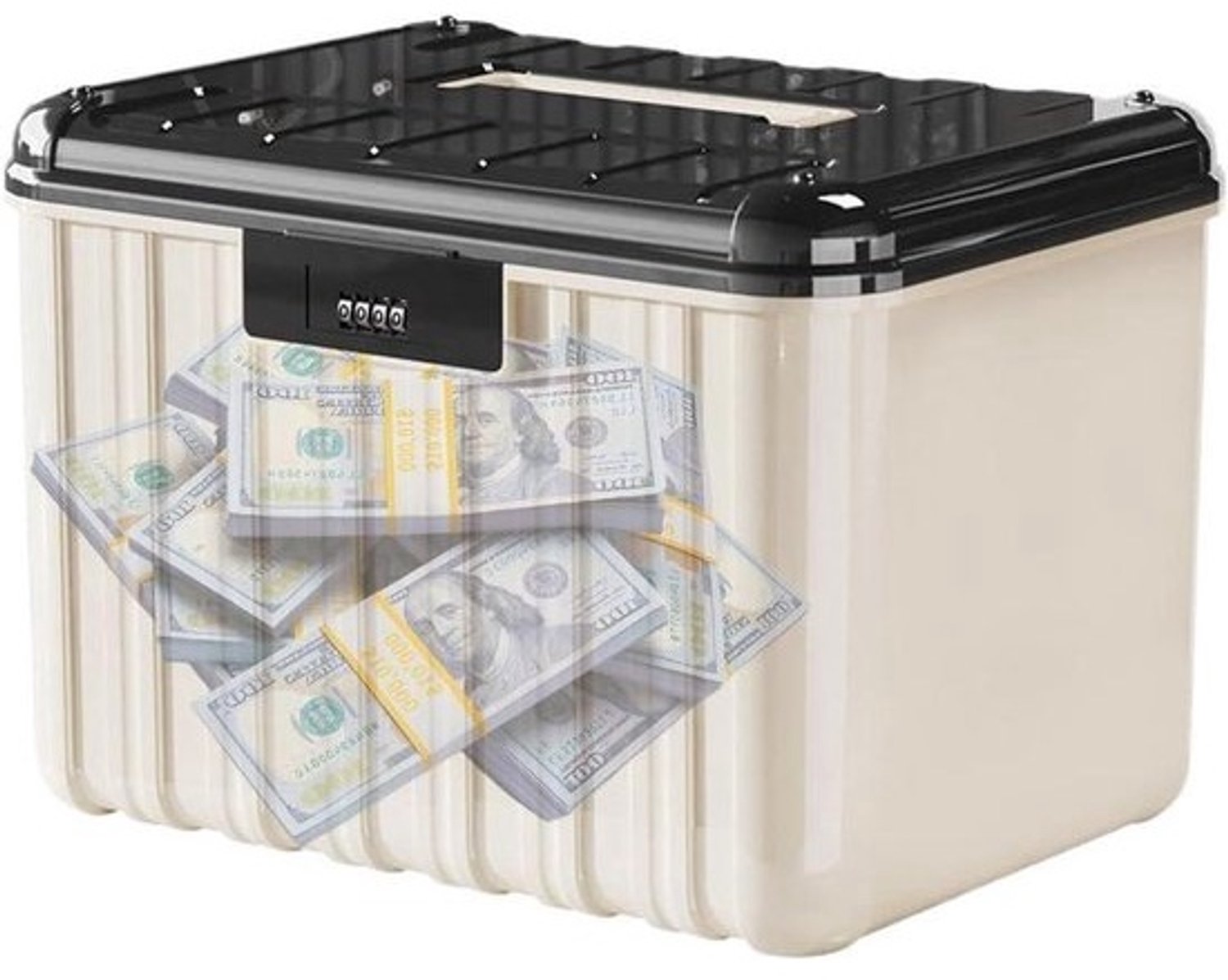 Opbergdoos Cijferslot - Kluisje Box - Waardevolle Spullen Opslag - 4 Cijfer Combinatieslot - 25x19.8x17.8cm - Veelkleurig