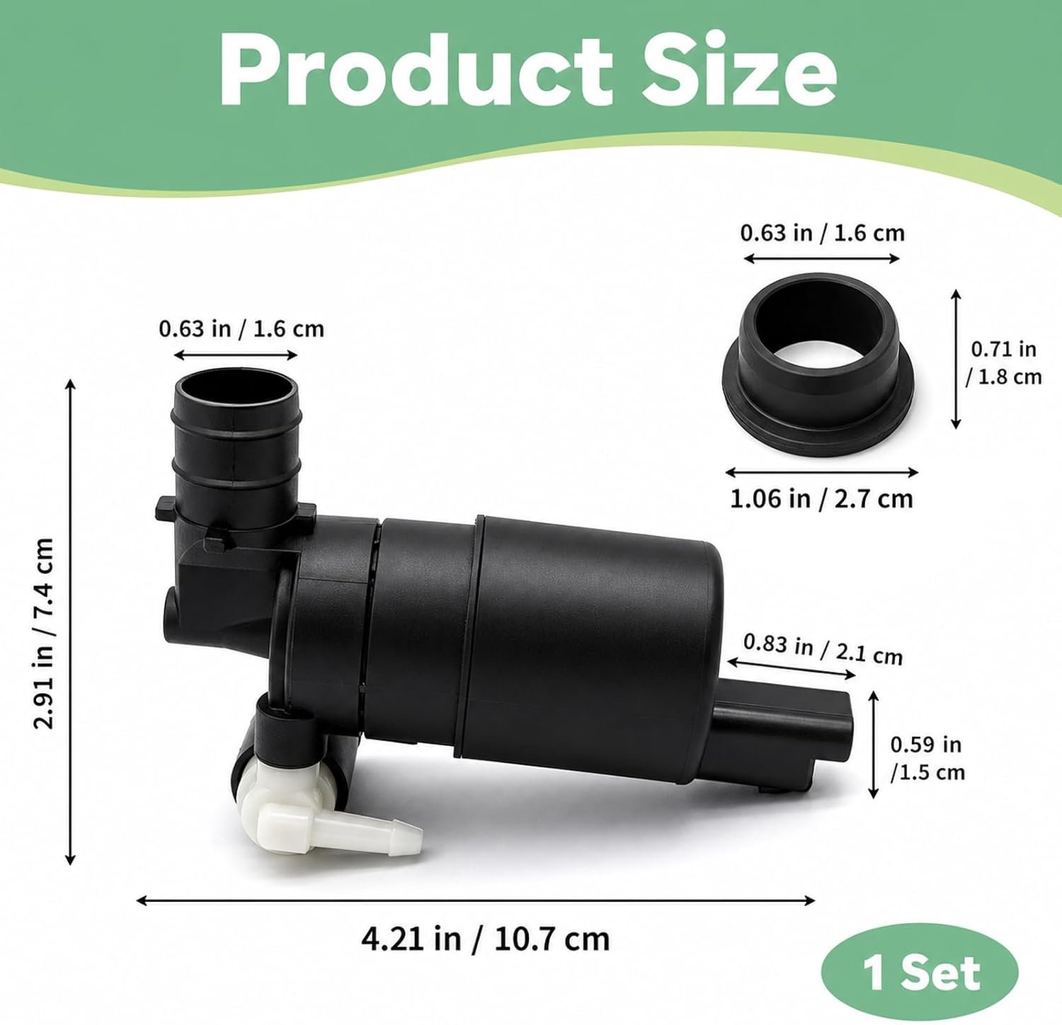 Ruitenwaspomp - zwart - compatibel met Peugeot 207 307, Citroën C2 C3 C4, Dacia Sandero Duster Logan, Opel - Homevero
