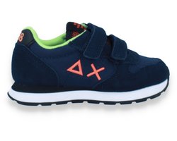 SUN68 Navy Blue Boy's Tom Fluo Nylon Sneaker - Blauw