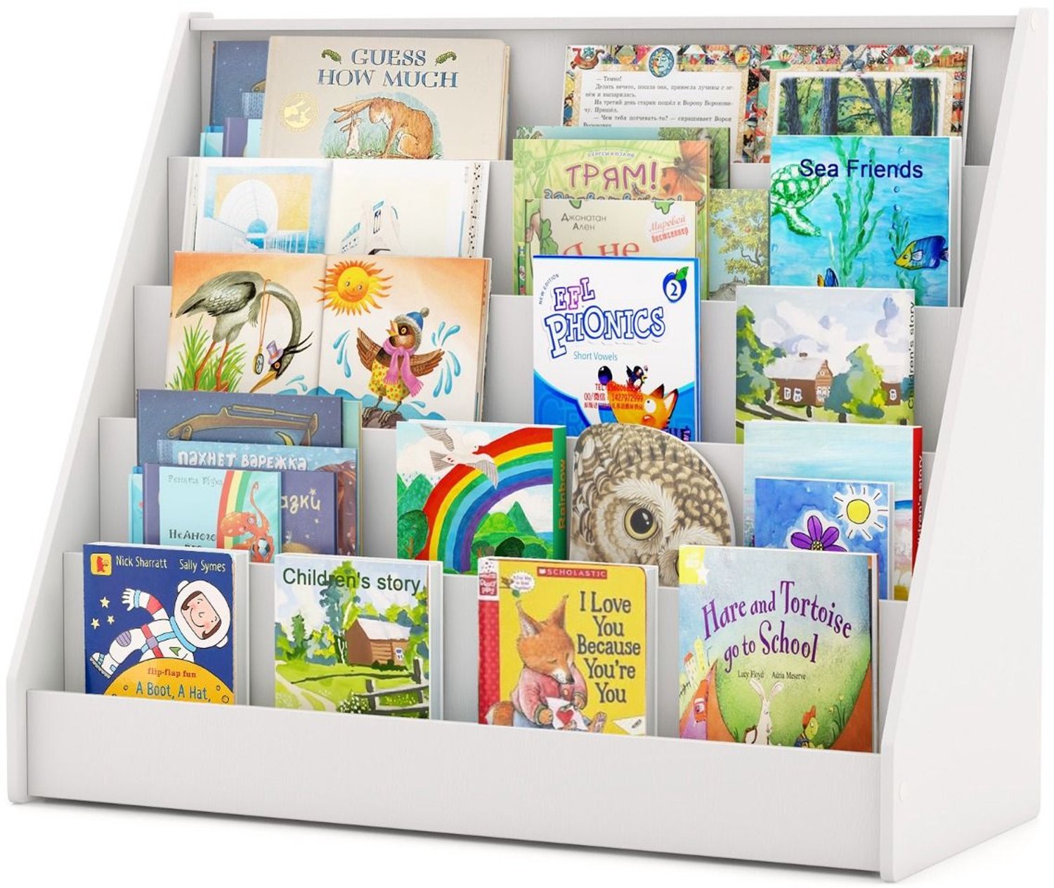SureDeal® - Boekenkast - Kinderboekenkast - Niveaus Staande Kleine - Anti kantelbeveiliging - 91x38x76,5 cm - Wit