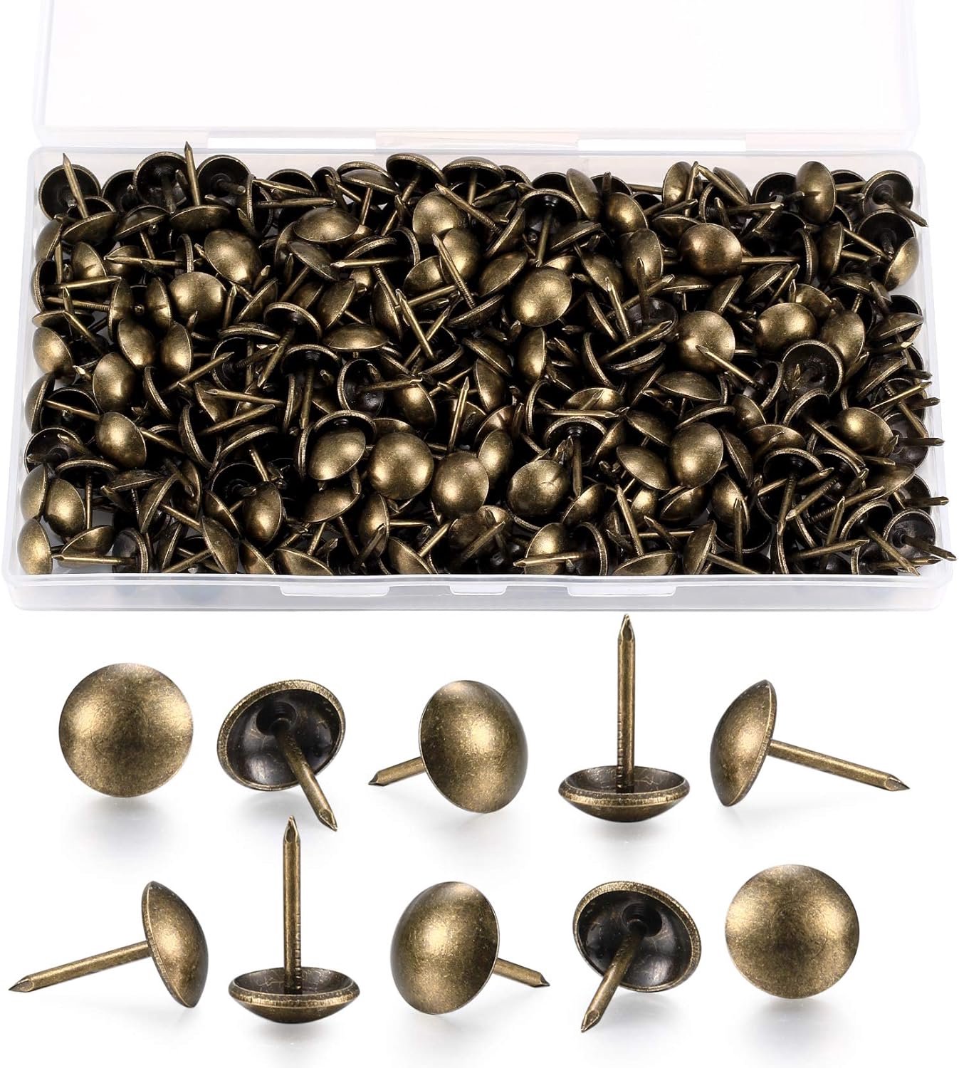 Meubelspijkers 200 stuks - antiek brons - handgesmeed met opslagdoos - ideaal voor bekleding - ShopVlot