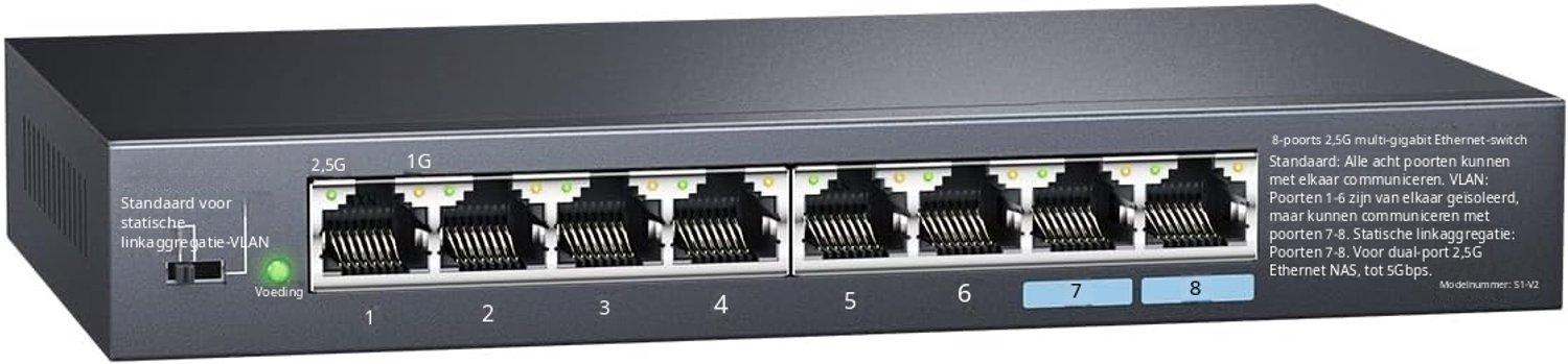 QEVA Internet Splitter - Netwerk Splitter - Ethernet Splitter - Zwart - 18cm x 11cm x 3cm