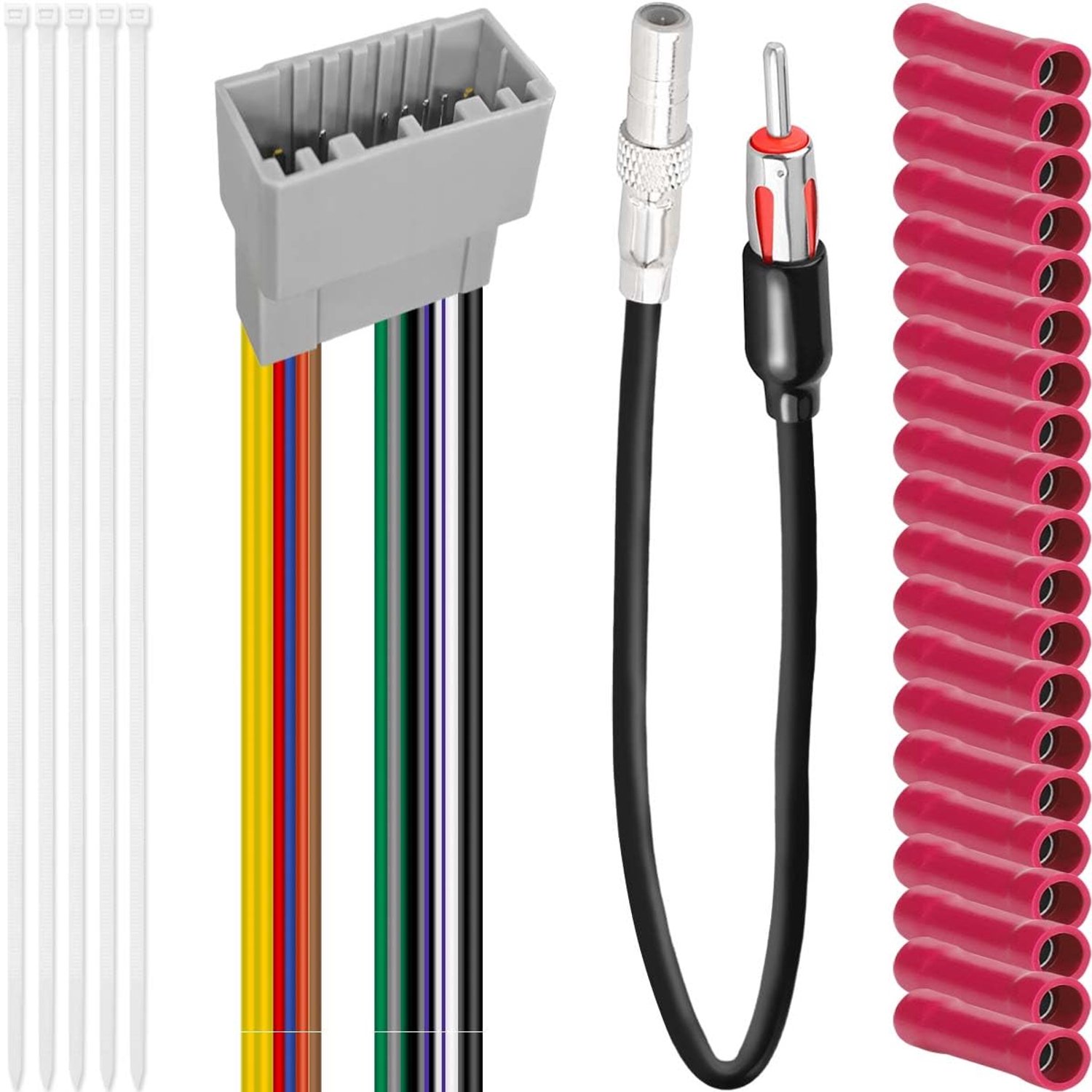 Autoradio-installatiekabel 170 mm - antenne-adapter 31 cm - vervangingskabel voor diverse modellen - Homevero