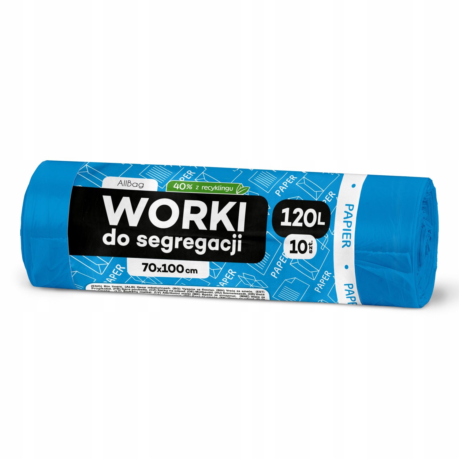 Sterke Blauwe Papier Afvalzakken 120L - 10 Stuks