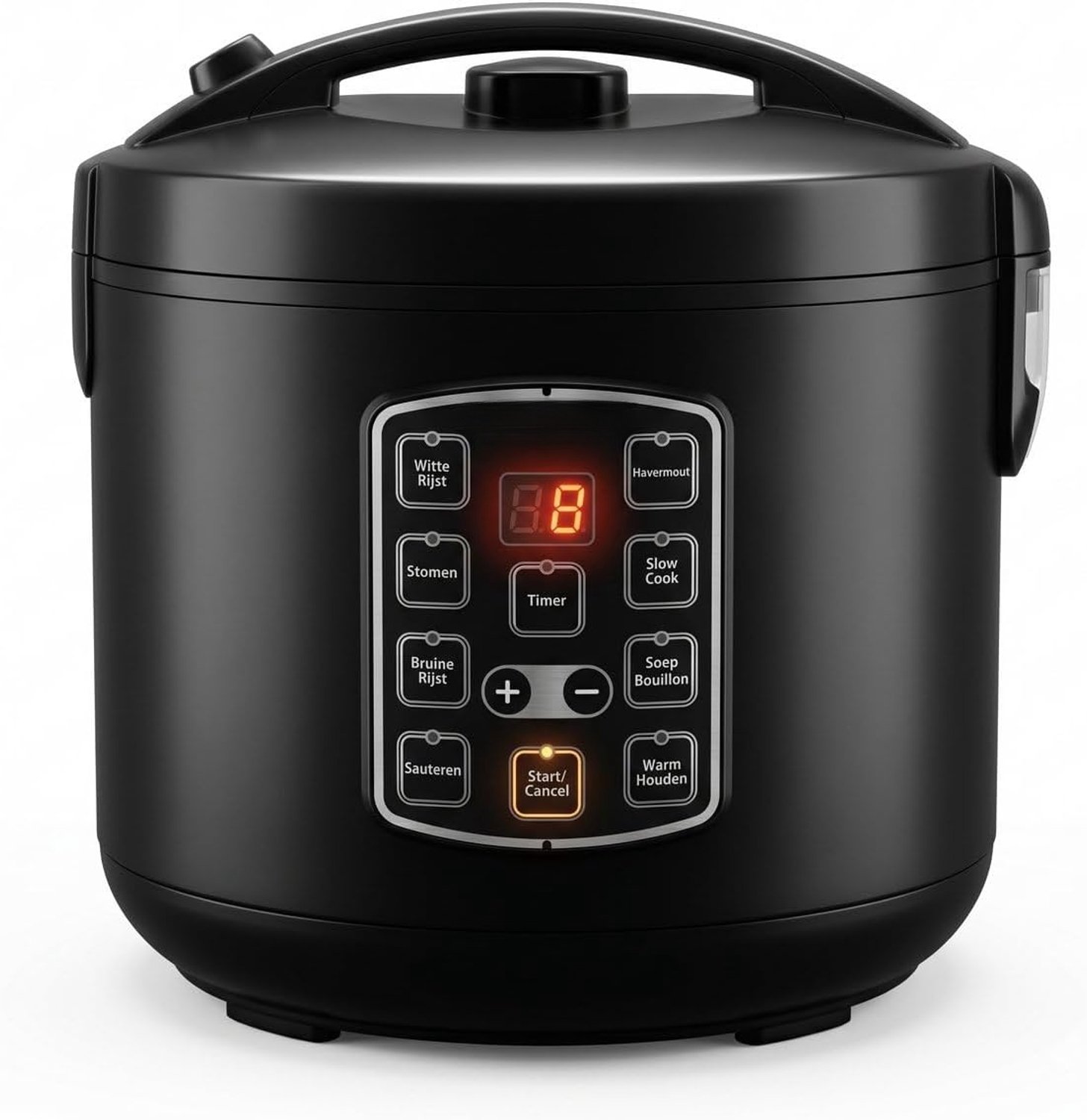 QEVA Slowcooker met Timer - Crockpot - Multicooker - Zwart - 24cm x 25cm x 24cm