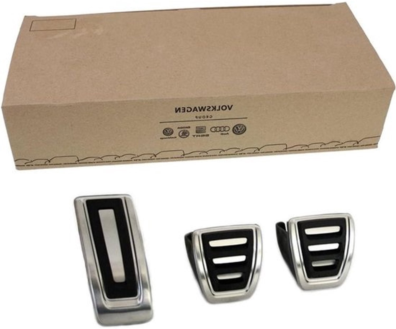 Pedaaldoppen Handbak - Pedaalrubbers Auto - Sportief Rijden - Roestvrij Staal - 22 x 14 x 5 cm - Zwart/Zilver
