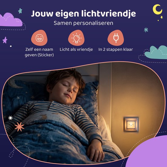 Nuvance Nachtlampje - Nachtlampje Kinderen - 2 Stuks - Nachtlampje Stopcontact - Dimmen - Stopcontact Lampje - Nachtlamp Kind van Nuvance — afbeelding 3