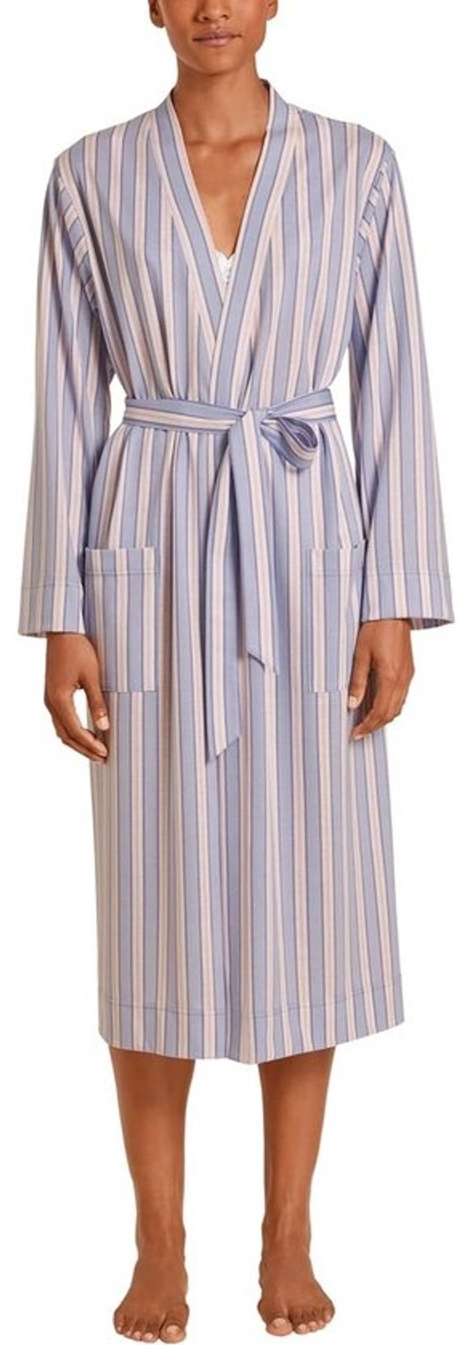 Dames Kimono Zacht Katoen Badjas Lichteochtendjas Provence Blauw