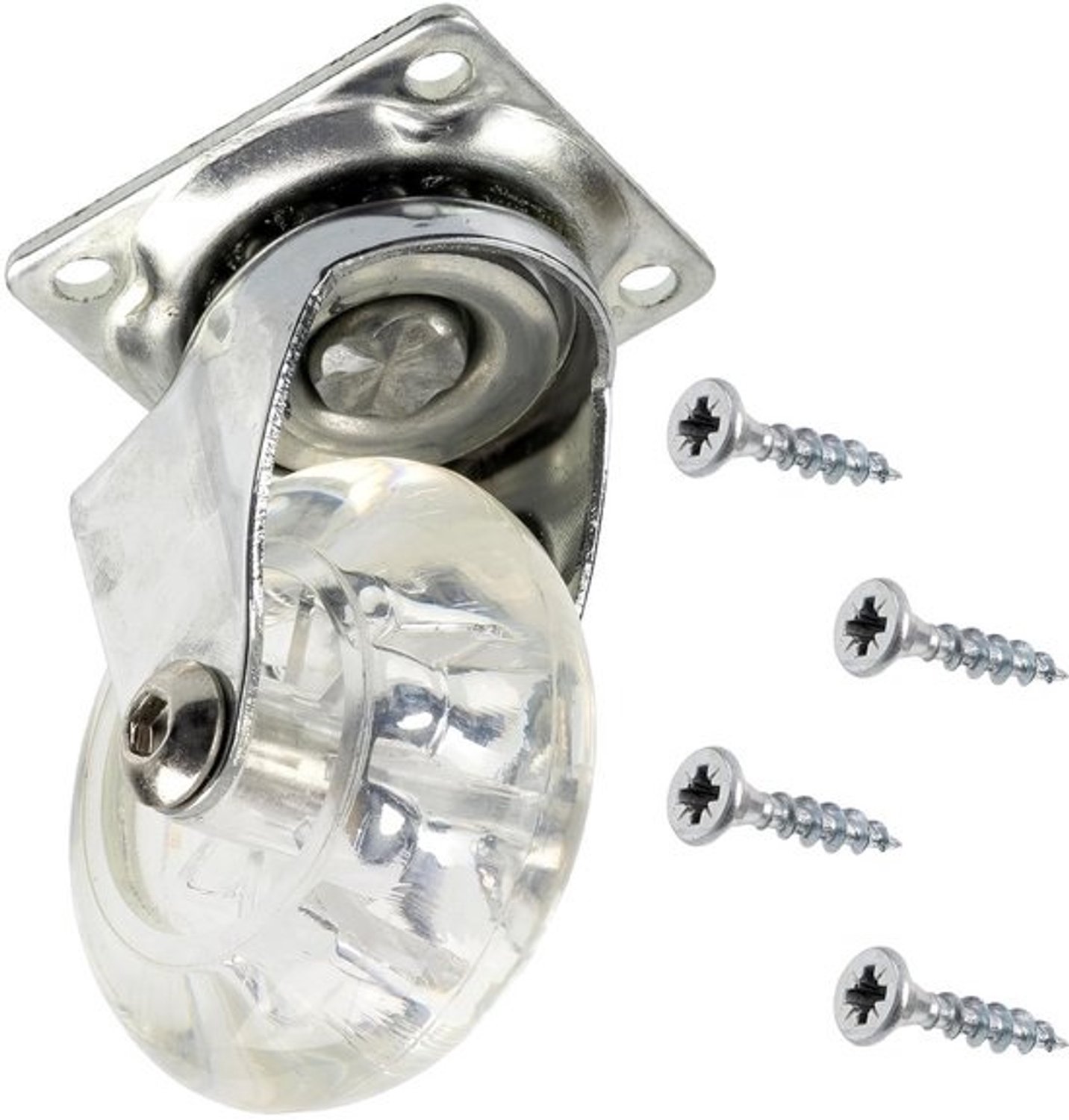 Set van 4 Zwenkwielen 50 mm met Plaatbevestiging en Kogellager voor Meubels en Trolleys
