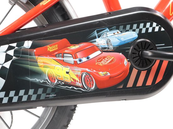 Kinderfiets Cars 16 inch 1 versnelling met zijwieltjes rood — afbeelding 2