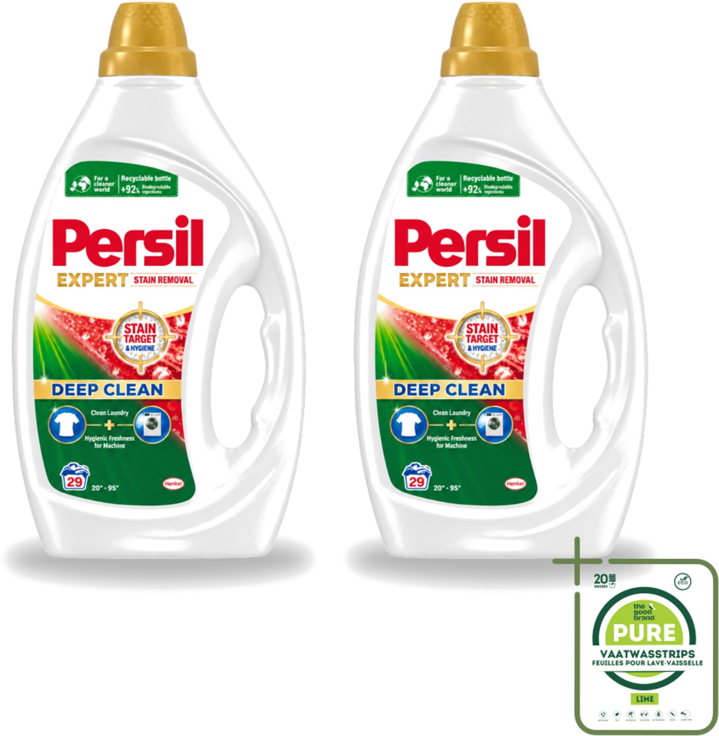 2 x Persil Expert - Vlekverwijdering - Vloeibaar Wasmiddel - Witte en Gekleurde Was - 29 Wasbeurten - Grootverpakking - Vaatwasstrips - Vlekverwijdering - Wasmiddel - Wasgoed - Wasmachine - Stofbescherming