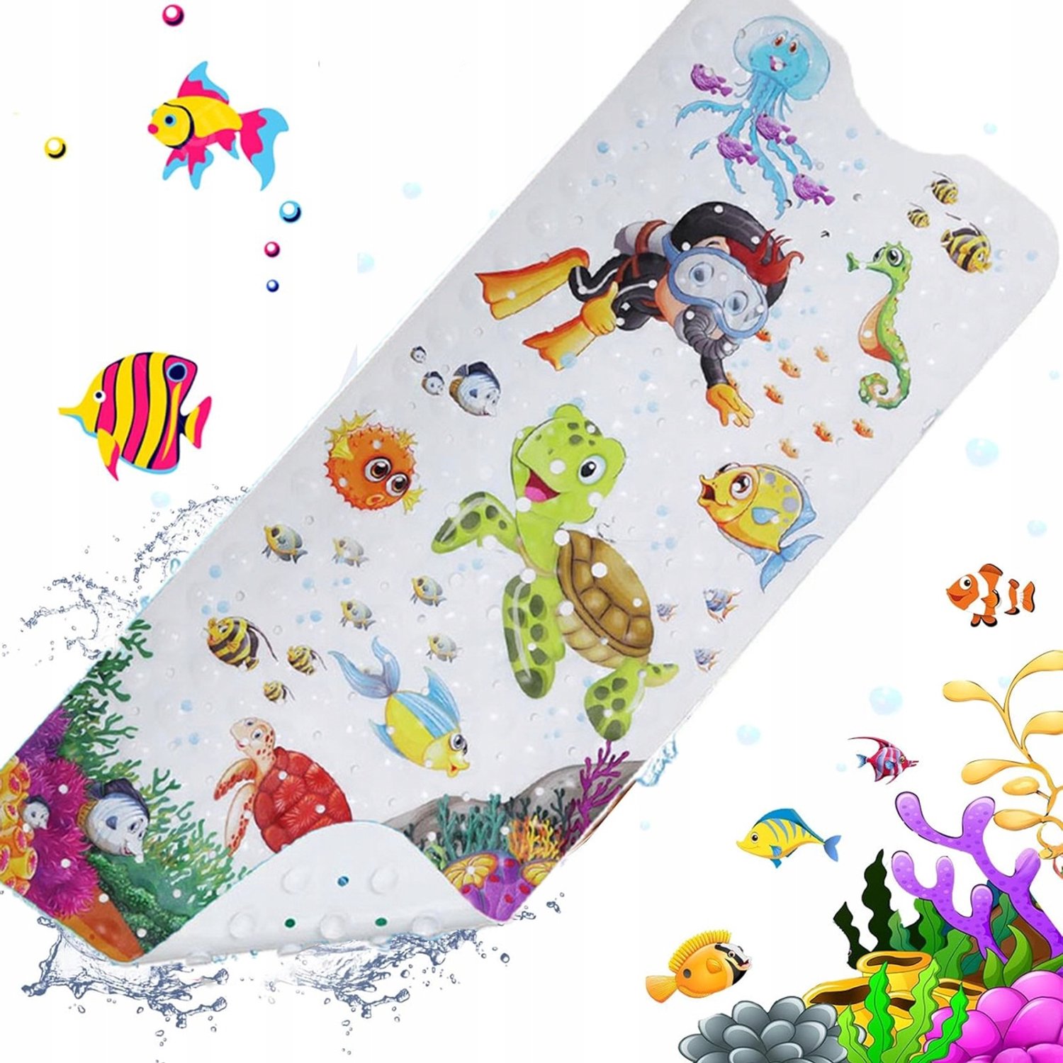 Antislip Badmat Douchemat 100x40 cm Oceaan Wereld