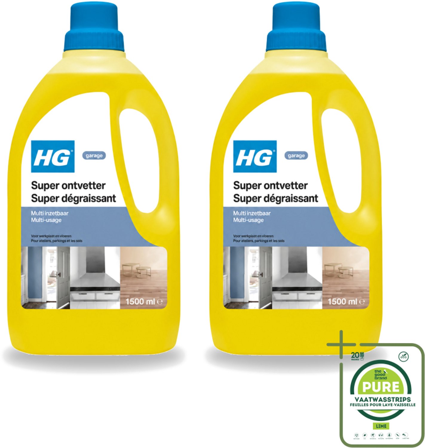 2 x HG - Super Ontvetter - 1,5 L - Grootverpakking - Ontvetter - Vet Verwijderen - Schilderwerk Reinigen - Hout Reinigen - Metaal Reinigen