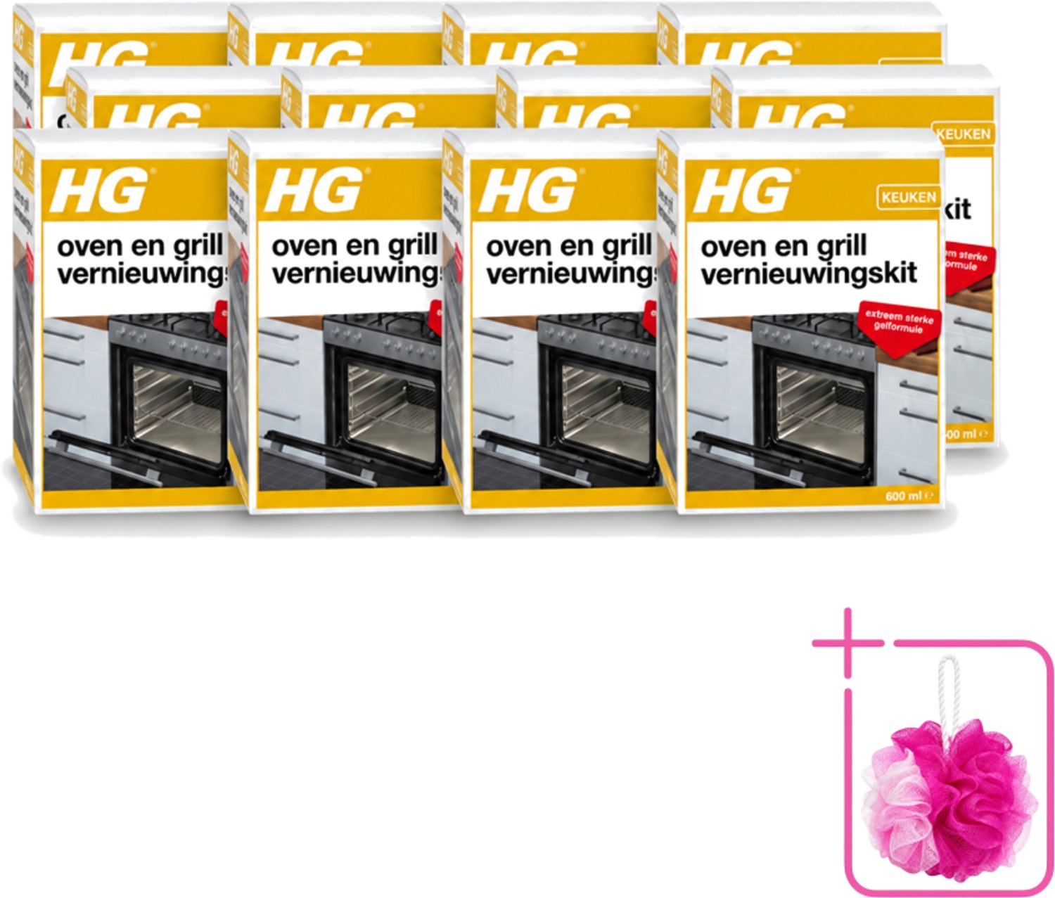12 x HG - Oven & Grill Vernieuwingskit - Sterke Gelformule - 600 ml - Bulkverpakking - Oven reinigen - Grill reinigen