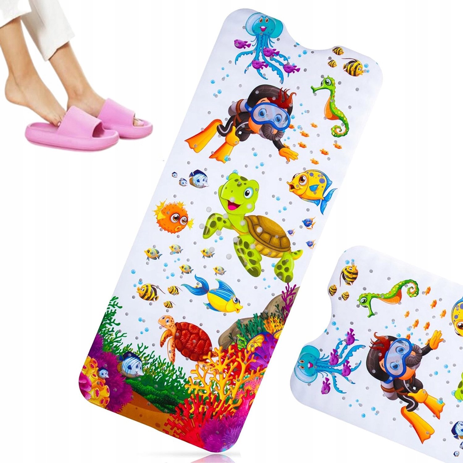 Antislip Badmat Kinderen Dieren 100x40 cm