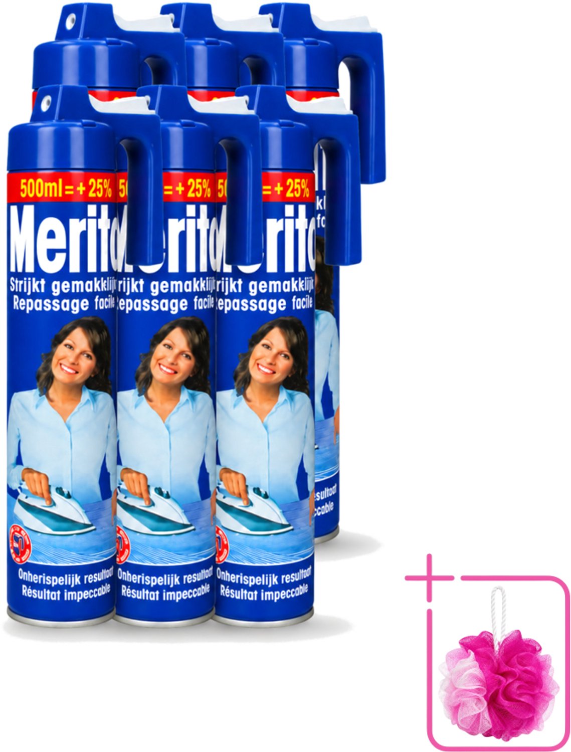 6 x Merito - Strijkspray - 500 ml - Bulkverpakking - Strijkspray - Douchemop - Linnen strijken