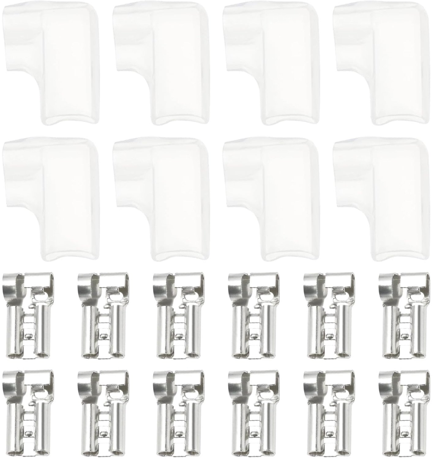 Spade Crimp Terminals 4.8mm - 100 stuks - Inclusief PVC Isolatiehoezen - Veilige verbindingen voor apparatuur - ShopVlot