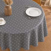 Protecttable - Rond Tafelzeil Stipjes Grijs Ø138cm - Tafelkleed Afwasbaar - Kunststof
