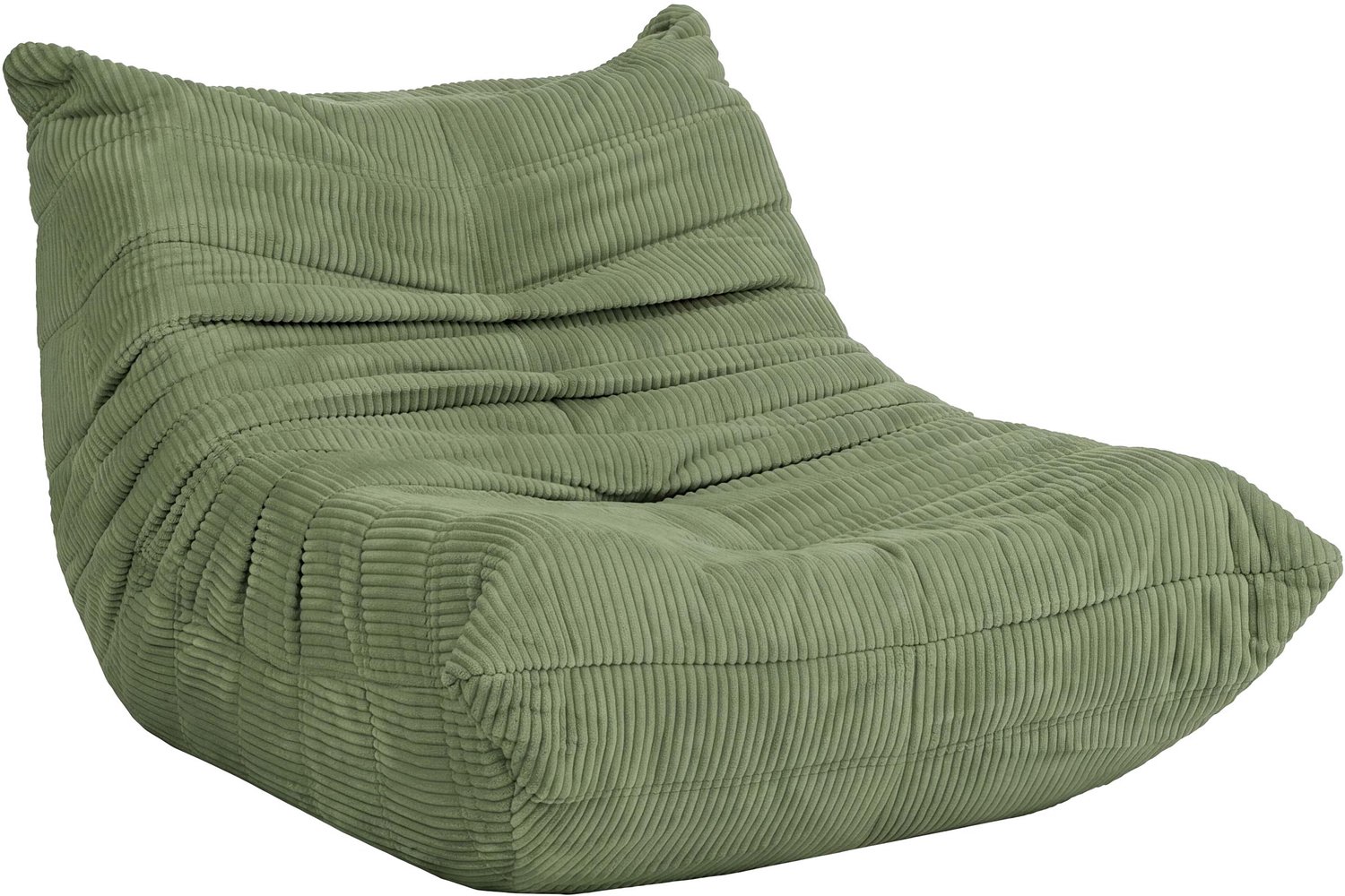 MCW Fauteuil MCW-R34, loungefauteuil, relaxfauteuil, gestoffeerde fauteuil, cocktailfauteuil, stof/textiel, corduroy (300 g/m²) ~ groen