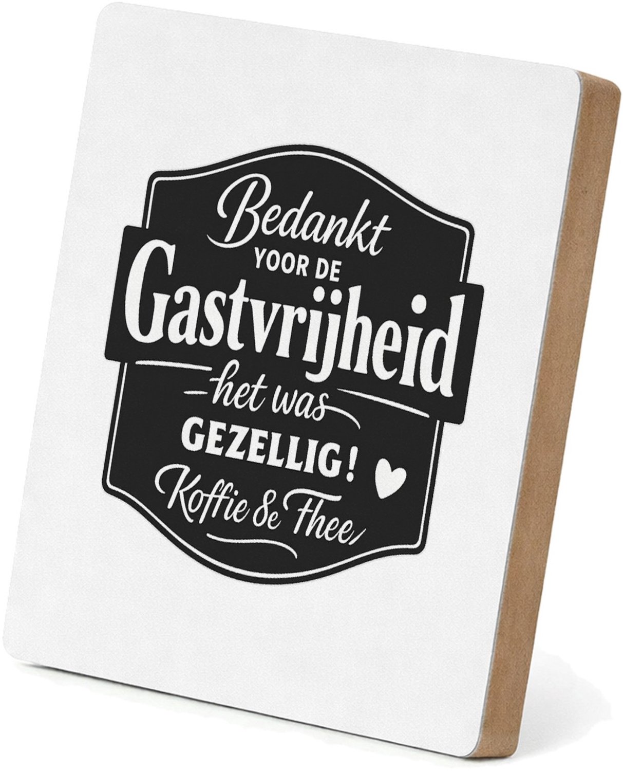 Mr Cadeautjes MDF staande fotolijst 15,2 x 15,2 - design Een speels retro-keukenontwerp met grote typografie en een k | cadeau Wit