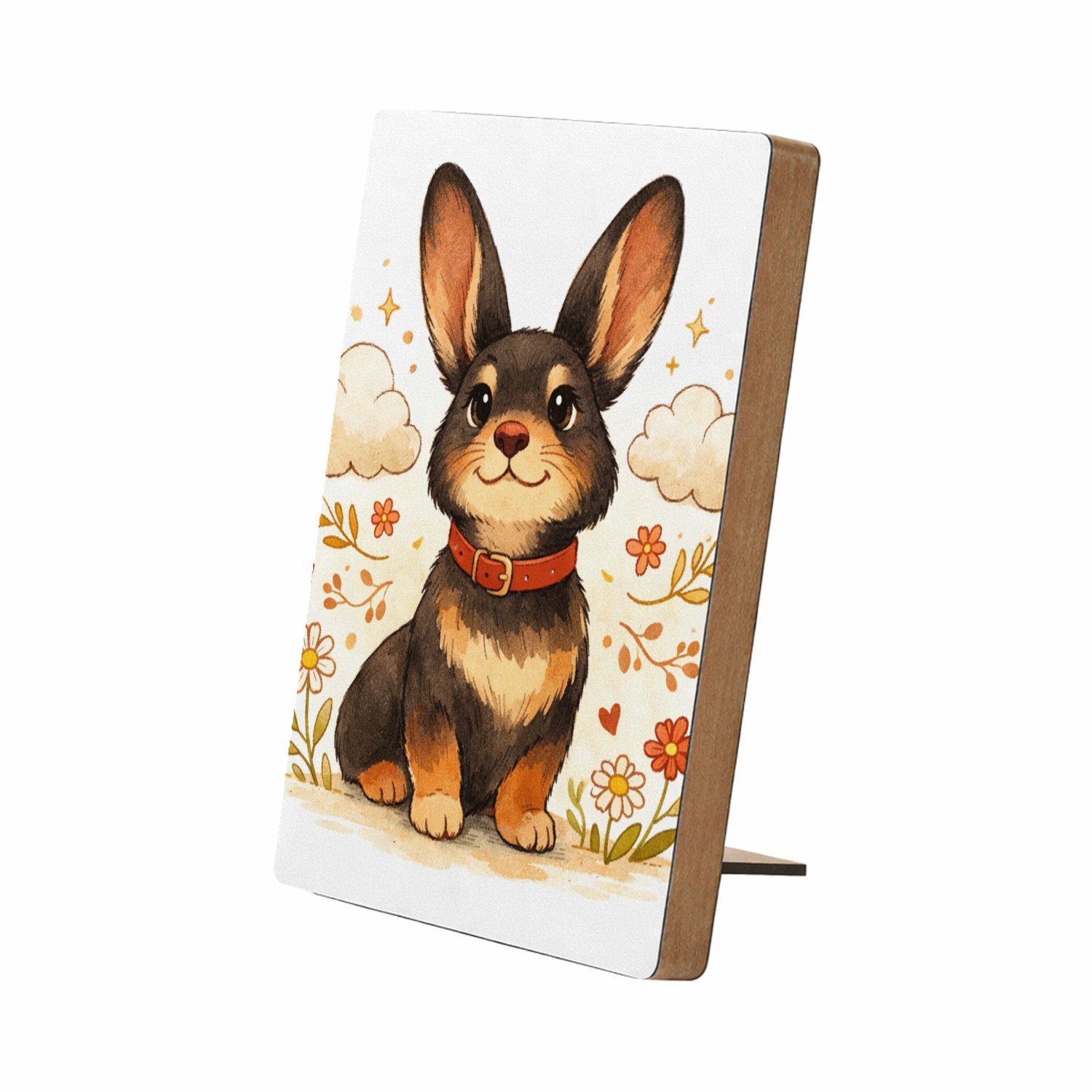 Mr Cadeautjes Glasframe/MDF 12,7 x 17,8 - design Een speels dierportret met een rustige omlijsting en een zac | cadeau Wit