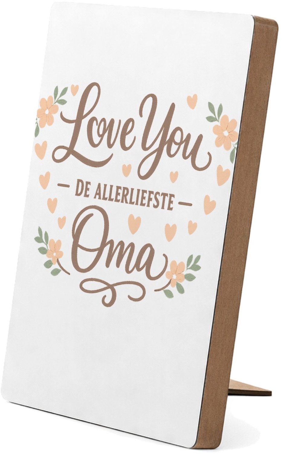 Mr Cadeautjes Glasframe/MDF 12,7 x 17,8 - design Een liefdevolle familieboodschap met zachte bloemaccenten en | cadeau Wit