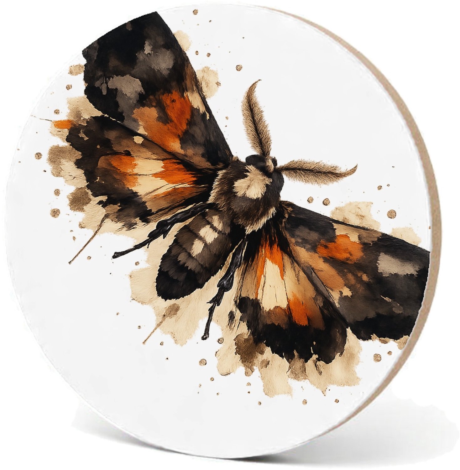 Mr Cadeautjes MDF fotolijst - design Een dramatisch insect of nachtvlinder met brede vleugels en | cadeau Wit