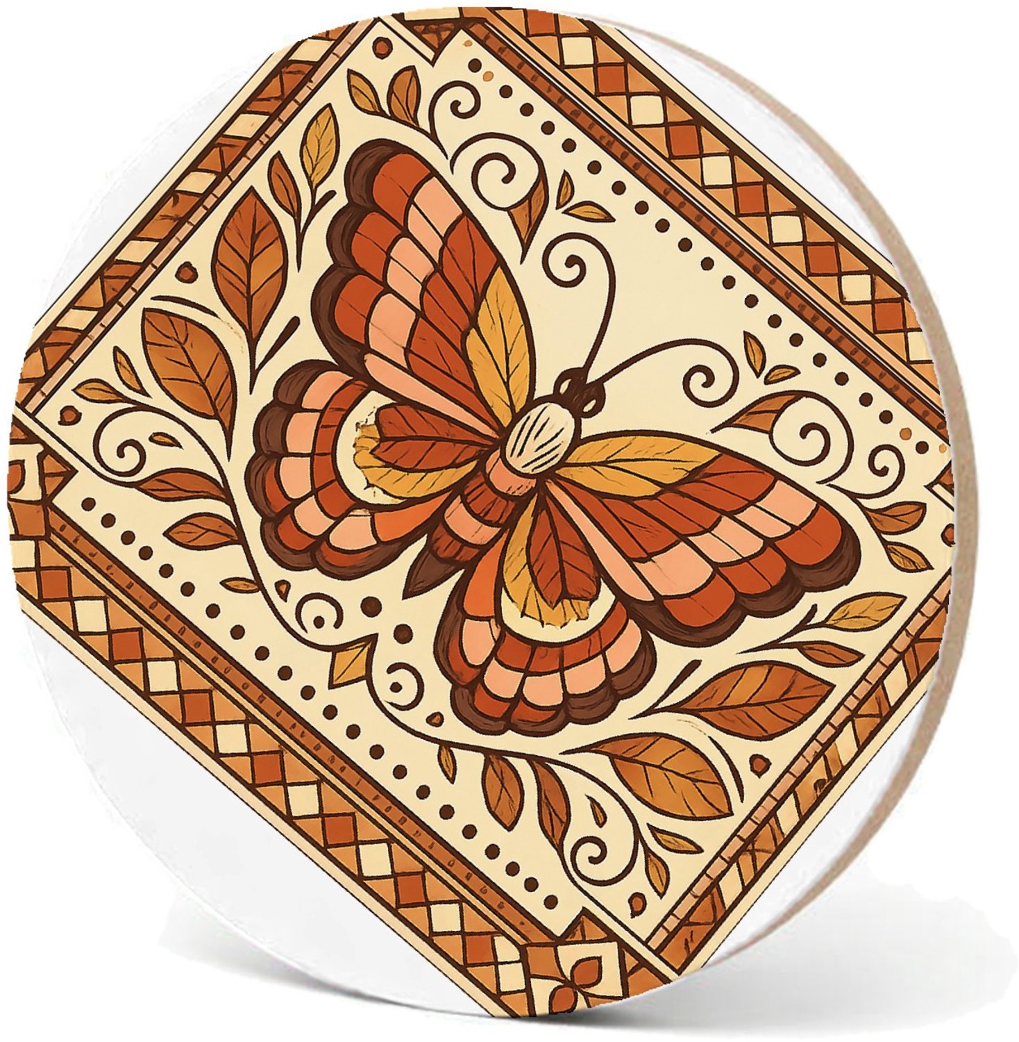Mr Cadeautjes MDF fotolijst - design Een sierlijke vlinderkompositie met gevouwen vleugels, omrin | cadeau Wit