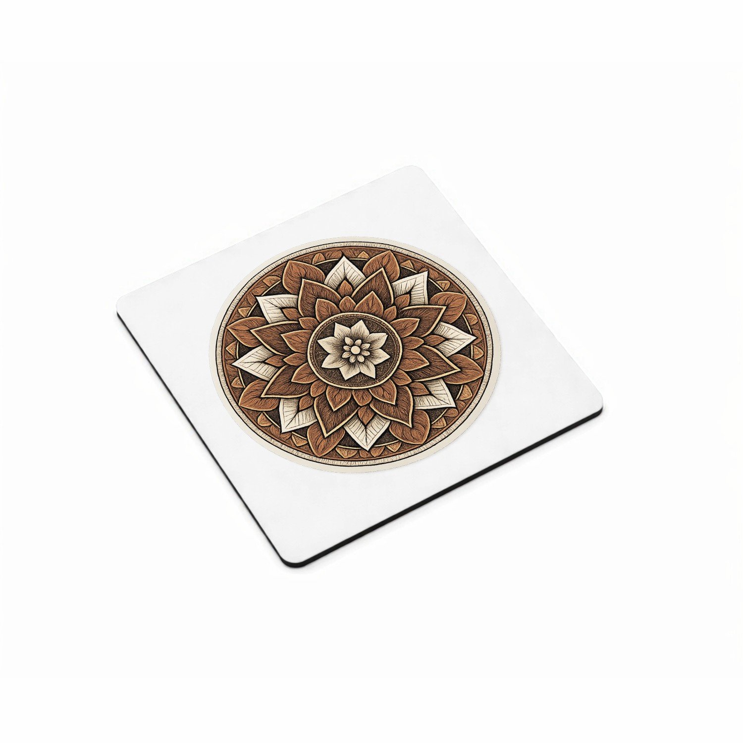 Mr Cadeautjes MDF magnetische fotolijst vierkant 9,5 - design Ronde set met een stilistisch botanisch kompasmotief | cadeau Wit